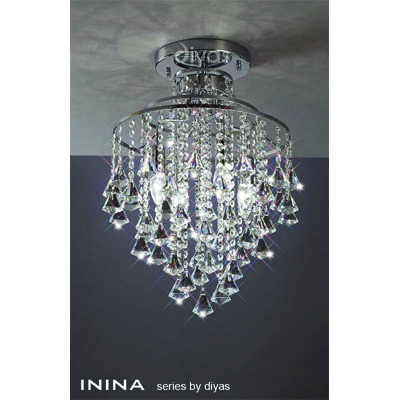 Inina 4 Light Crystal Semi-Flush